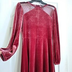 Lite Plum Pink Velour Holiday Dress by Express